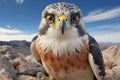 Close up of a red-tailed hawk (Falco jamaicensis)