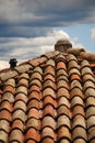 Close up of red tiled roof Royalty Free Stock Photo