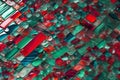 Close up of red and turquoise glass tiles Royalty Free Stock Photo
