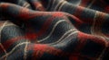 Close-up of a Red, White, and Black Plaid Fabric Royalty Free Stock Photo