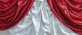 Close up of a red and white silk curtain, perfect for formal wear events Royalty Free Stock Photo