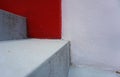 Close-up of red and white staircase Royalty Free Stock Photo