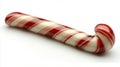 Close up of a red and white striped candy cane on a white background Royalty Free Stock Photo