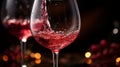A close-up of red wine being poured into a glass. Generative AI. Royalty Free Stock Photo
