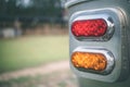 Close up red and yellow classic taillight Royalty Free Stock Photo