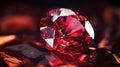 A close-up of a Red Zircon, showcasing its fiery brilliance and intricate facets