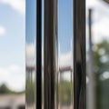 Possibly a polished metal or glass pillar capturing distorted Royalty Free Stock Photo
