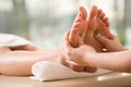 Close-up of reflexology Royalty Free Stock Photo