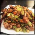 Kung Pao Chicken on plate Royalty Free Stock Photo