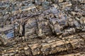 Close-up relief of big rocks. Natural igneous rock background texture