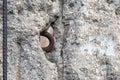 Close up of the remains of the Berlin Wall, Germany at the Wall Memorial, reminder of a once divided city. Royalty Free Stock Photo