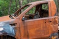 Close Up Of A Rusted Burnt Out Car Royalty Free Stock Photo