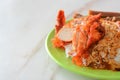 Close-up of the renowned Nasi Kandar or Kandar Rice, a highly popular dish in the state of Penang, Malaysia