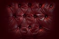 Close up retro chesterfield style, red capitone textile