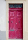 close up retro style old house door of Mediterranean architectural culture in Mediterranean island Malta Royalty Free Stock Photo