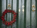 close up retro style old house door of Mediterranean architectural culture in Mediterranean island Malta Royalty Free Stock Photo