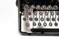 Close up of retro style typewriter, once upon a time