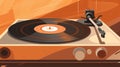 Close up of a Retro style vintage record player in sepia colors Royalty Free Stock Photo