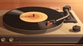 Close up of a Retro style vintage record player in sepia colors Royalty Free Stock Photo