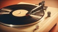 Close up of a Retro style vintage record player in sepia colors Royalty Free Stock Photo