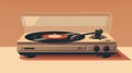 Close up of a Retro style vintage record player in sepia colors Royalty Free Stock Photo