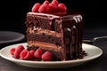 Decadent Chocolate Cake: Cocoa Richness & Raspberry Elegance