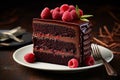 Decadent Chocolate Cake: Cocoa Richness & Raspberry Elegance