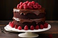 Decadent Chocolate Cake: Cocoa Richness & Raspberry Elegance