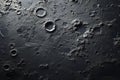 A close-up reveals the rugged texture of the moon's surface, scars from aeons past.