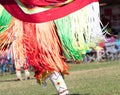 Close Up of a Ribbon Fringed Shawl Worn by Pow Wow Dancer Royalty Free Stock Photo