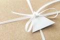 Close up of ribbon and label of envelope. Royalty Free Stock Photo