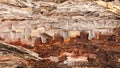 Fibrous cubist style abstract background of bark, rust rusty colours