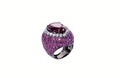 Close up ring with diamond and gemstones