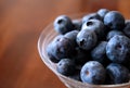 Close-up of Ripe Blueberries in a Vintage Champagne Glass Royalty Free Stock Photo