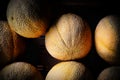 A close up a ripe cantaloupes. Royalty Free Stock Photo