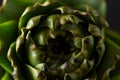 Close-up of ripe organic artichoke. Vegetable background