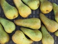 Close-up of ripe pears in box Royalty Free Stock Photo