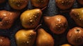 close up of ripe pears with visible water drops Royalty Free Stock Photo