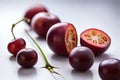 Close-up of ripe red grapes on white background Royalty Free Stock Photo
