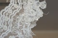 Close up on ripped wedding dress