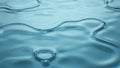 Close-up of Rippling Blue Water Surface with Bubbles liquid ripple Royalty Free Stock Photo