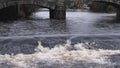 Close up of the River Cree flowing over the weir at Newton Stewart