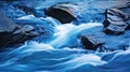 A close up of a river with rocks and water flowing, AI Royalty Free Stock Photo