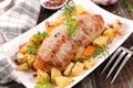 Roast meat and vegetable Royalty Free Stock Photo