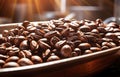 Close up Roasted coffee beans
