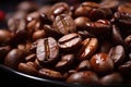 Close-up Roasted coffee beans. Colombian coffee