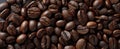 The close-up of roasted coffee beans on a dark surface..AI generated image Royalty Free Stock Photo