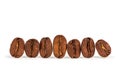 Close-up of roasted coffee beans heap Royalty Free Stock Photo