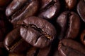 Close up of roasted coffee beans Royalty Free Stock Photo