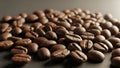 Close Up of Roasted Coffee Beans with Smooth Texture and Selective Focus Royalty Free Stock Photo